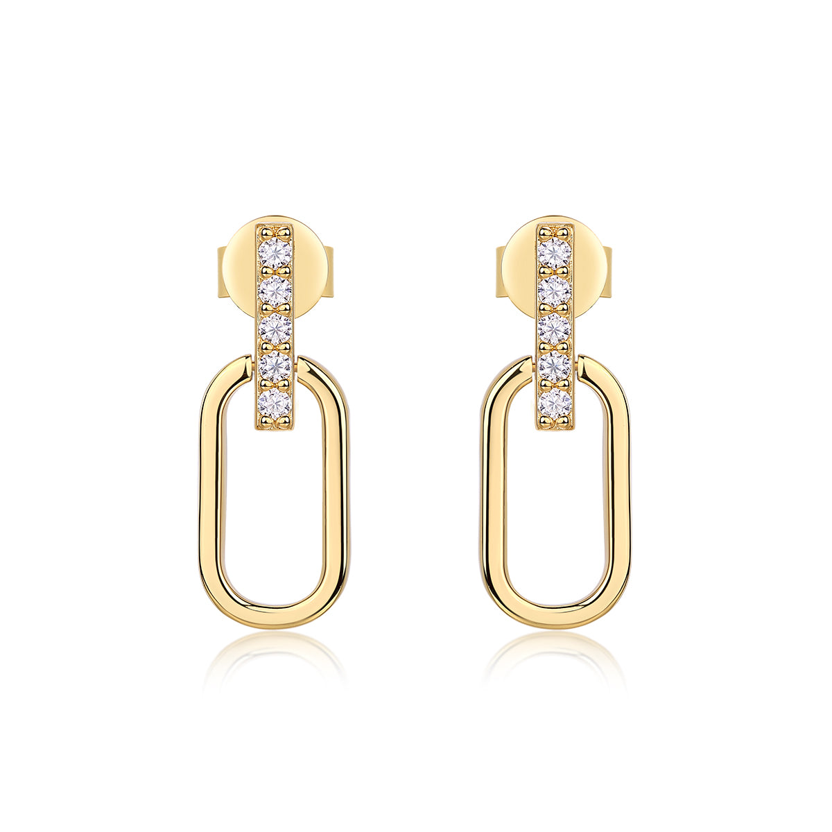 Moissanite Luxury 925 Silver Earrings Plated in Gold – Mystery Jar Jewels