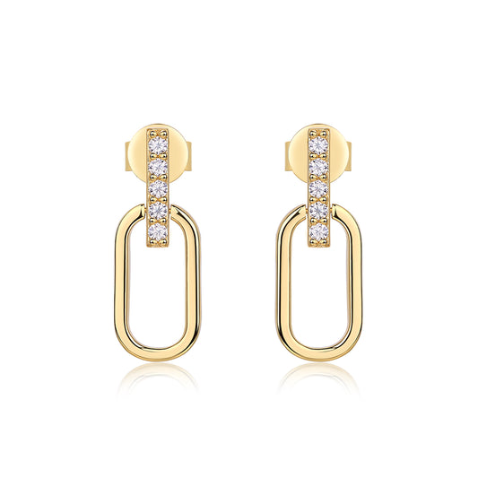 Moissanite Luxury 925 Silver Earrings Plated in Gold – Mystery Jar Jewels