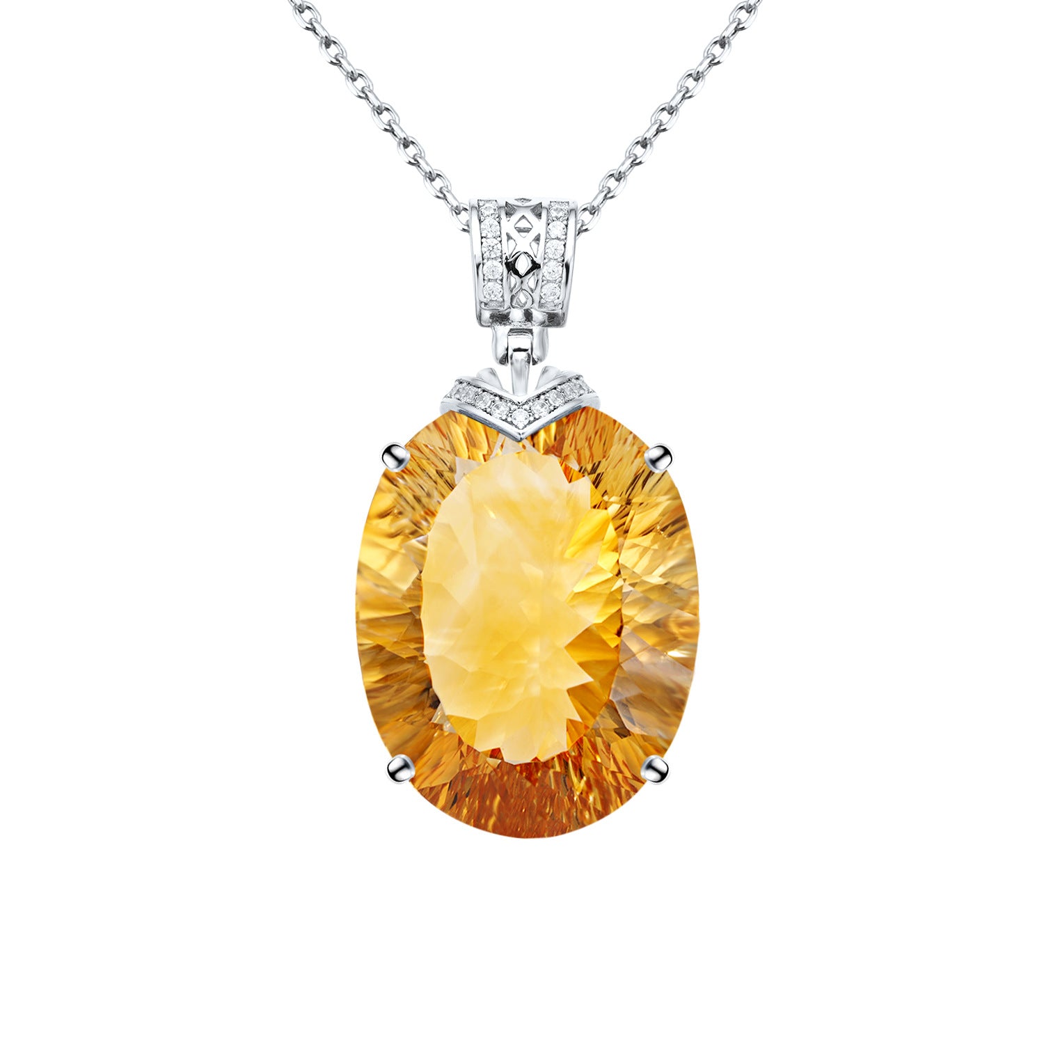 Natural Topaz Pendant Necklace 925 Sterling Silver Luxury Gemstone Collar Chain – Mystery Jar Jewels
