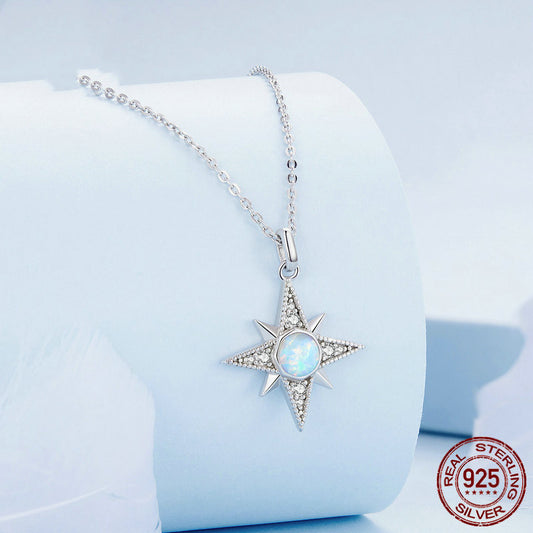 Star Opal Pendant Necklace 925 Sterling Silver Adjustable Celestial Chain – Mystery Jar Jewels