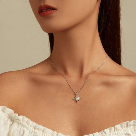Star Opal Pendant Necklace 925 Sterling Silver Adjustable Celestial Chain – Mystery Jar Jewels