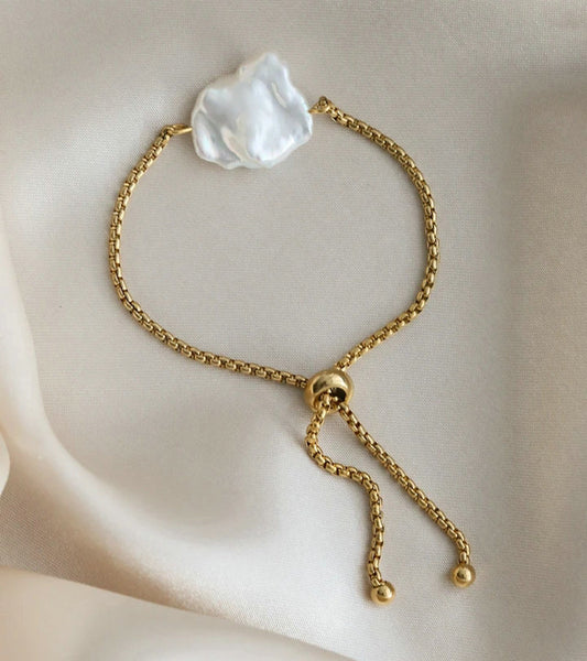 Freshwater Baroque Pearl Waterproof Jewelry Adjustable Bracelet – Mystery Jar Jewels